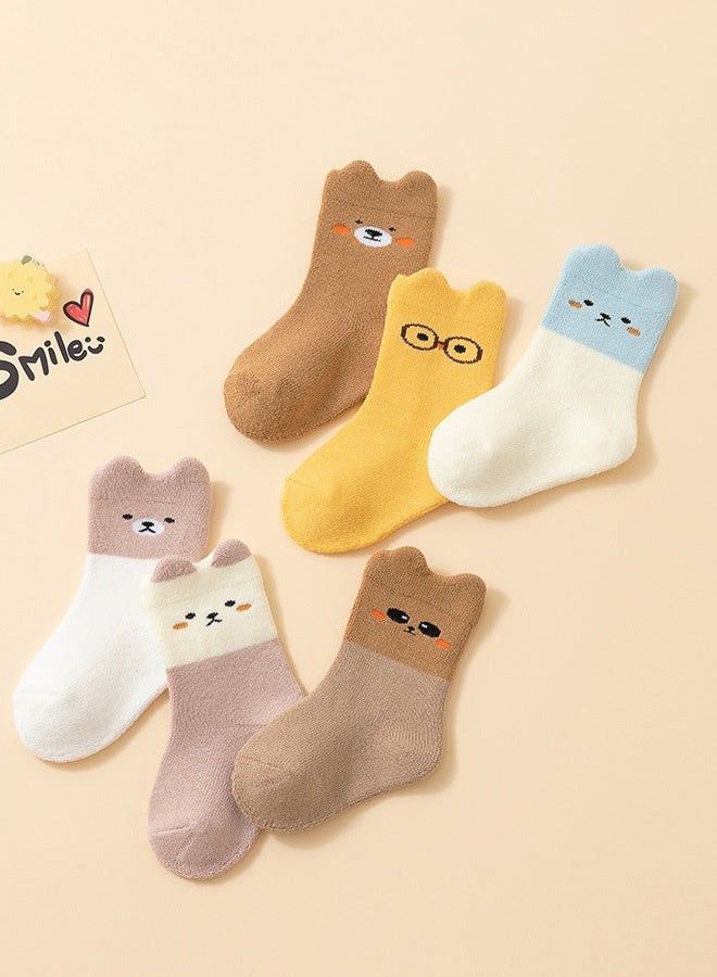 Hanayo 6 Pairs Kids Socks Girls and Boys Cotton Socks Comfortable Unisex Socks for Newborn Infant Toddlers Perfect for All Seasons(Multicolour) - Image 2